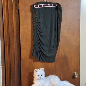 Vince Camuto Dark Green Ruched Pencil Skirt